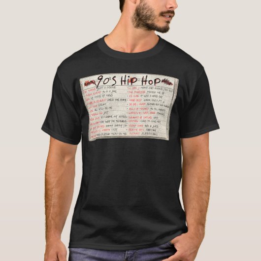 90s Hip Hop Rap Mix Tape Cassette T-shirt (Voorkant)