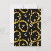 90's Hip Hop Rap Music Gold Cuban Link Chain Bedankkaart (Achterkant)