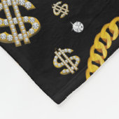 90's Hip Hop Rap Music Gold Cuban Link Chain Fleece Deken (Hoek)