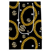  90's Hip Hop Rap Music Gold Cuban Link Chain Medium Cadeauzakje (Achterkant)