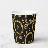 90's Hip Hop Rap Music Gold Cuban Link Chain Papieren Bekers (Achterkant)