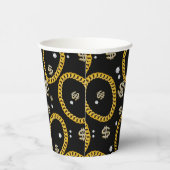 90's Hip Hop Rap Music Gold Cuban Link Chain Papieren Bekers (Rechts)