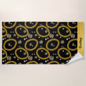  90's Hip Hop Rap Music Gold Cuban Link Chain Strandlaken (Voorkant)