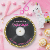 90's Hip Hop Record |Roze en goudkleurige retro Papieren Bordje (Feest)