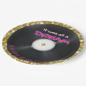 90's Hip Hop Record |Roze en goudkleurige retro Papieren Bordje (Gekanteld)