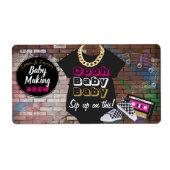 90's Hip Hop Roze Mini Champagne Flesetiketten Etiket (Voorkant)