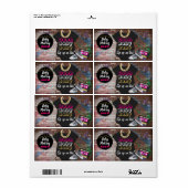 90's Hip Hop Roze Mini Champagne Flesetiketten Etiket (Full Sheet)