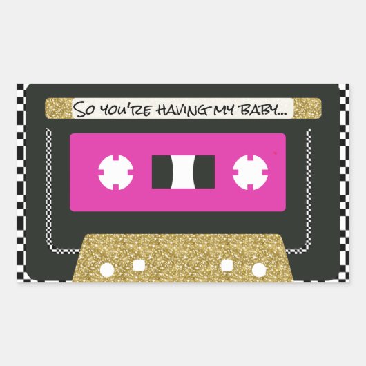 90's Hip Hop Throwback Mixtape Favor Sticker (Voorkant)