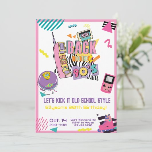 90s Hip Hop Verjaardagsfeestje Retro Throwback Kaart (Staand voorkant)