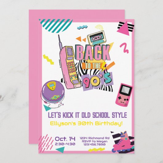 90s Hip Hop Verjaardagsfeestje Retro Throwback Kaart (Voorkant / Achterkant)