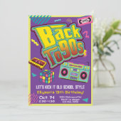 90s Hip Hop Verjaardagsfeestje Retro Throwback Kaart (Staand voorkant)