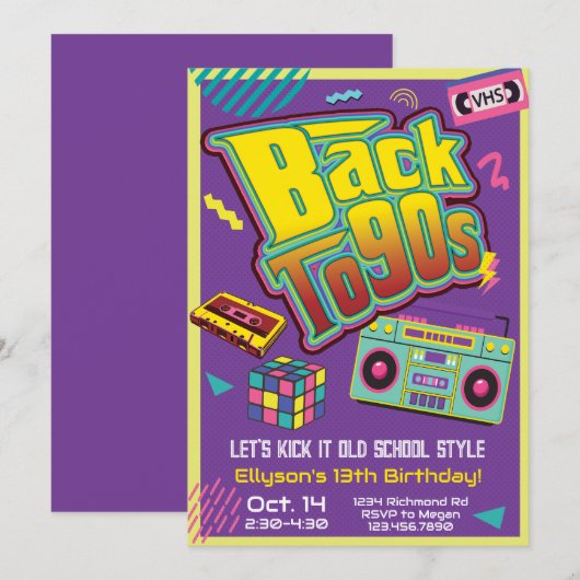 90s Hip Hop Verjaardagsfeestje Retro Throwback Kaart (Voorkant / Achterkant)