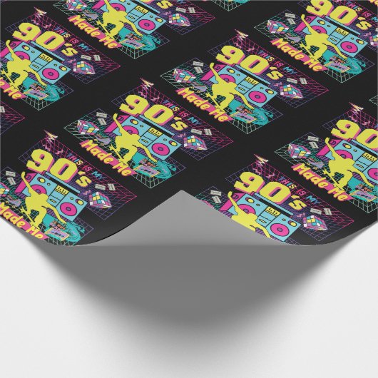 90's Hip Hop Vibes Retro maakte me Cadeaupapier (Hoek)