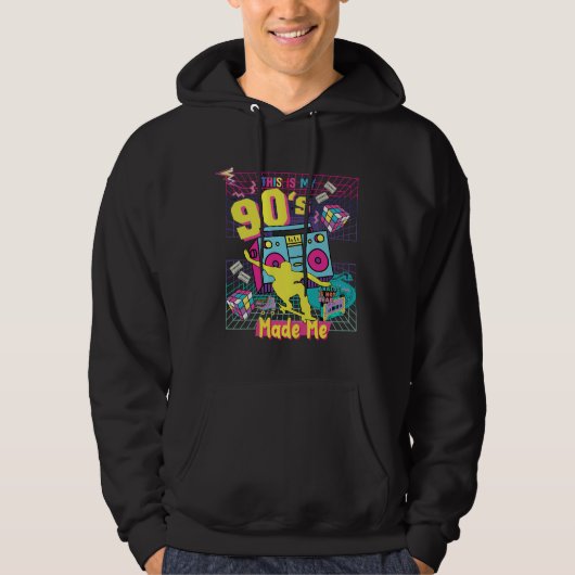 90's Hip Hop Vibes Retro maakte me Hoodie (Voorkant)