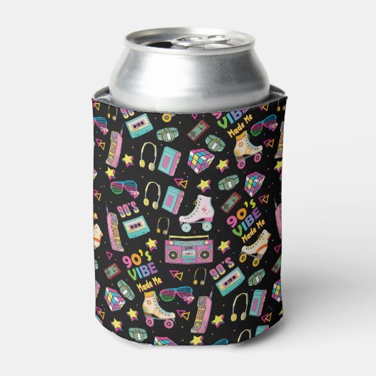 90's Hip Hop Vibes Retro maakte me patroon Blikjeskoeler (Blikje Voorkant)