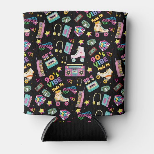 90's Hip Hop Vibes Retro maakte me patroon Blikjeskoeler (Voorkant)