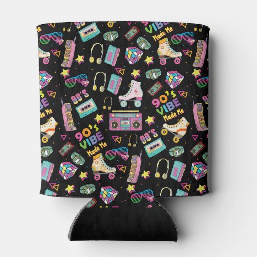 90's Hip Hop Vibes Retro maakte me patroon Blikjeskoeler (Achterkant)