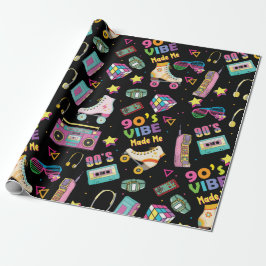 90's Hip Hop Vibes Retro maakte me patroon Cadeaupapier