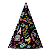 90's Hip Hop Vibes Retro maakte me patroon Feesthoedjes (Links)