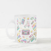 90's Hip Hop Vibes Retro maakte me patroon Matglas Koffiemok (Links)