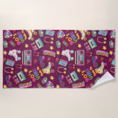 90's Hip Hop Vibes Retro maakte me patroon Strandlaken (Voorkant)