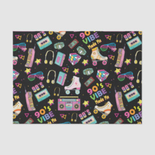 90's Hip Hop Vibes Retro maakte me patroon Tissuepapier