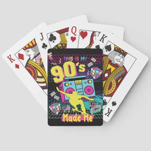 90's Hip Hop Vibes Retro maakte me Pokerkaarten (Achterkant)