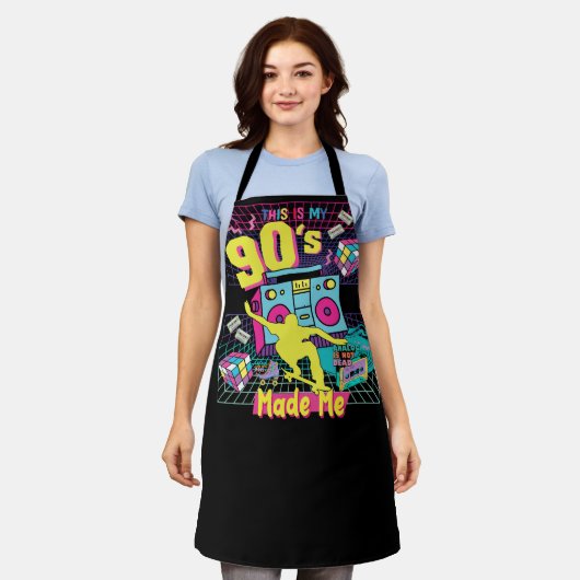 90's Hip Hop Vibes Retro maakte me Schort (Gedragen)