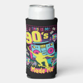 90's Hip Hop Vibes Retro maakte me Seltzer Blikjeskoeler (Seltzer Voorkant)