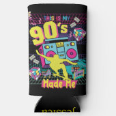 90's Hip Hop Vibes Retro maakte me Seltzer Blikjeskoeler (Achterkant)