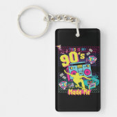90's Hip Hop Vibes Retro maakte me Sleutelhanger (Voorkant)