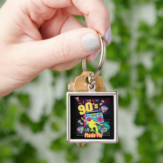 90's Hip Hop Vibes Retro maakte me Sleutelhanger (Hand)