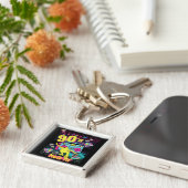 90's Hip Hop Vibes Retro maakte me Sleutelhanger (Zijkant)