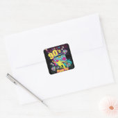 90's Hip Hop Vibes Retro maakte me Vierkante Sticker (Envelop)