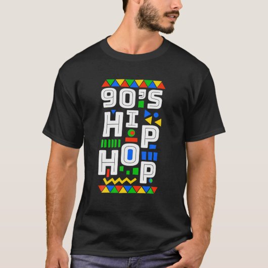 90'S Hip Hop Vibes Retro Pattern T-shirt (Voorkant)