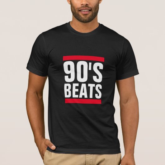 90'S HIPHOP BEATS GRAFISCH MANNEN T-SHIRT (Voorkant)