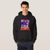 90'S HIPHOP BEATS ON FIRE DJ GRAPHIC HOODIE (Voorkant volledig)