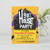 90's House Party Uitnodiging (Staand voorkant)