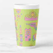90s icoon patronen latte mok (Voorkant)