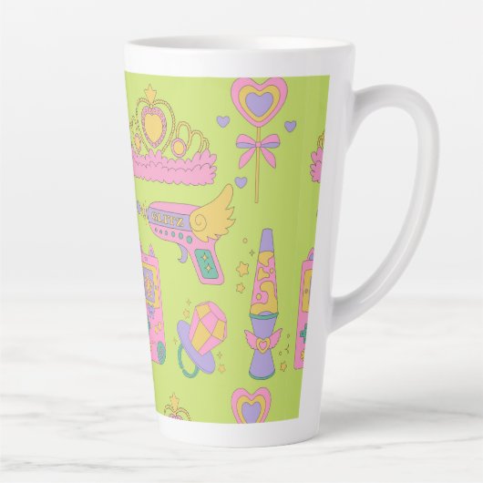 90s icoon patronen latte mok (Rechts)
