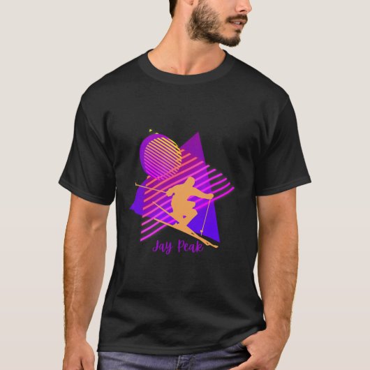 90s Jay Peak Vermont Skiën Skier T-shirt (Voorkant)