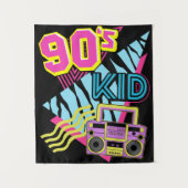 90's Kid Boombox Jaren 90 Nostalgie 80s Wandkleed (Voorkant)