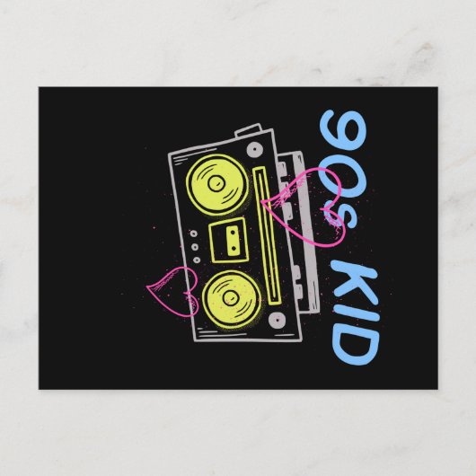 90's Kid Retro Esthetiek Cassetterecorder Briefkaart (Voorkant)