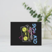 90's Kid Retro Esthetiek Cassettespeler Briefkaart (Staand voorkant)
