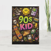 90s Kids Retro Pizza Fun Pattern Kaart (Voorkant)