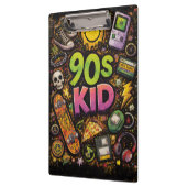 90s Kids Retro Pizza Fun Pattern Klembord (Links)