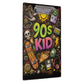 90s Kids Retro Pizza Fun Pattern Klembord (Rechts)