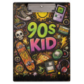 90s Kids Retro Pizza Fun Pattern Klembord (Voorkant)