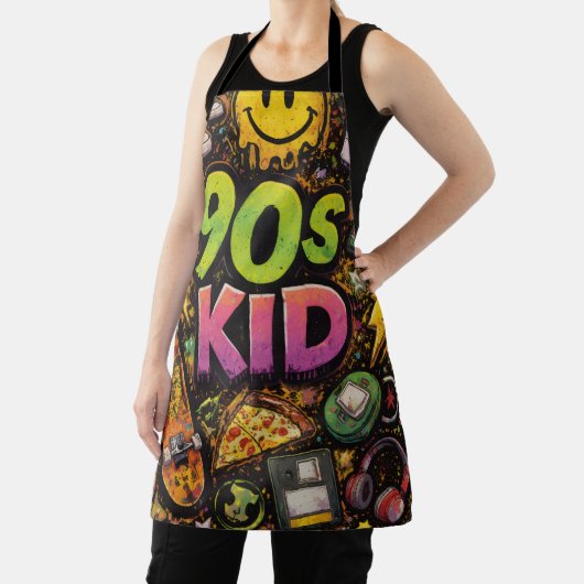 90s Kids Retro Pizza Fun Pattern Schort (Insitu)