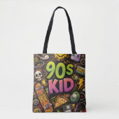 90s Kids Retro Pizza Fun Pattern Tote Bag (Voorkant)